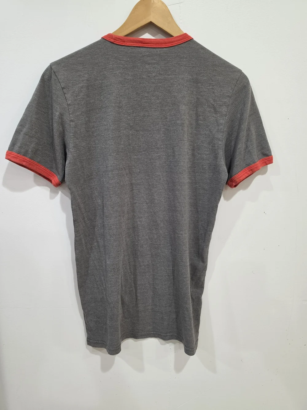 The North Face Gray T-Shirt with Red Ringer Trim & Logo Size S